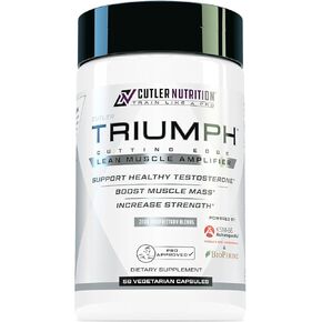 TRIUMPH Testosterone Booster for Men: Best Test Booster and Estrogen Blocker for Men with DIM, KSM 66 Ashwagandha, and Boron Citrate, Build Natural Lean Muscle Mass and Strength, 56 Veggie Capsules