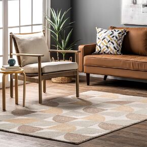 nuLOOM Liv Hand Tufted Wool Geometric Area Rug, 8x10, Beige