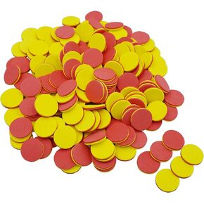 DNB 2-Color Foam Counters - 1 Inch Red-Yellow Double-Sided Math Counters, Early Learning Counting Chips, 200 Pieces