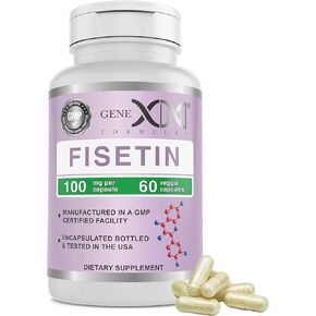 GENEX Fisetin 100mg/Serving (60 Capsules) | Antioxidant That Supports Healthy Aging and Brain Wellness - Non-GMO, Gluten Free, Vegetarian - 2 Month Supply