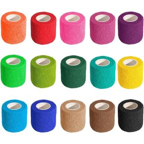 30 Rolls Self Adhesive Bandage Wrap 2" X 5 Yards Elastic Cohesive Bandage Wrap Bandage Wrap Rolls Elastic Self-Adherent Tape for Stretch Athletic, Sports, Wrist, Ankle(Colorful)