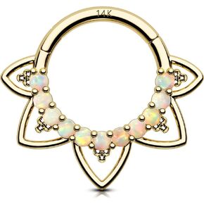 مجوهرات ثقب Daith 16G من OUFER، أقراط Daith من الذهب الصلب عيار 14 قيراط، حلق Daith بتصميم CZ الشفاف، مجوهرات ثقب الغضروف الحلزوني