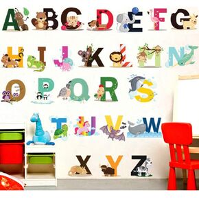 ملصقات حائط من الفينيل ABC من Finduat، ملصقات جدارية من الفينيل قابلة للإزالة لغرفة المنزل وغرفة الأطفال وغرفة النوم وغرفة المعيشة in Kuwait