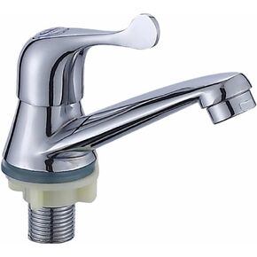 Modern Single Handle Bathroom Faucet, One Hole Chrome Finished Cold Water Tap, Bar Basin Faucets