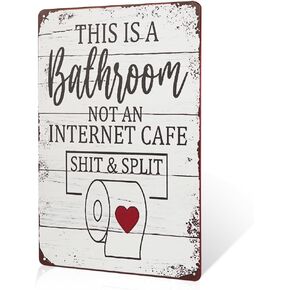 Bathroom Decor Sign, Not an Internet Cafe Toilet Paper Wall Art, Home Decoration