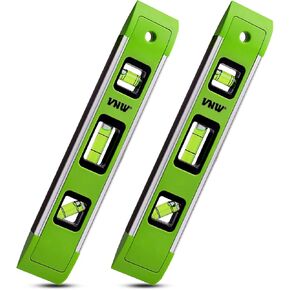 9 Inch Torpedo Level, Magnetic Bubble Level with 45°/90°/180° Bubble Vials, Shock Resistant Leveler Tool for Measuring (4)
