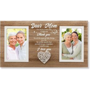 Mom Birthday Gifts, Double Picture Frame, Birthday Gifts for Mom from Daugher Son, Mothers Day Christmas Gifts for Mom, Beautiful Home Decoration Hold 2 4"x6"Photos