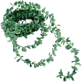 Ciieeo 7.5m Artificial Vines Green Leaf Wall Decor Simulated Vine Garland for Wedding Party Hanging Vines for DIY Handband