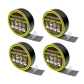 Joist Tape for Decking 2" X 50' Black Butyl Joist Deck Tape Seal Butyl Joist Tape,Self-Adhesive Waterproof Weather Resistant for Wood Joists and Beams 4 Rolls