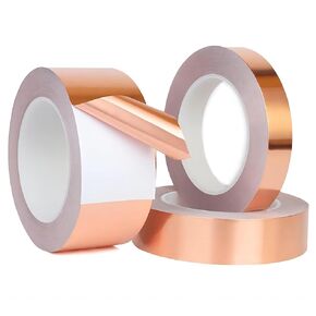 1 PCS Copper Foil Tape with Conductive Adhesive, 20mm*20m, Copper Foil Tape for EMI Shielding, Induction Cooker, Guitar, Electrical Repairs