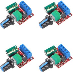 4PCS 5A 90W PWM DC Motor Speed Controller, Adjustable DC 4.5V-35V Driver Motor Speed Regulator Built-in LED Indicator with Speed Control Knob