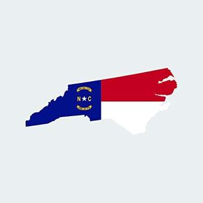 North Carolina State Shaped Flag Sticker Self Adhesive Vinyl Decal NC - 6.00 Wide