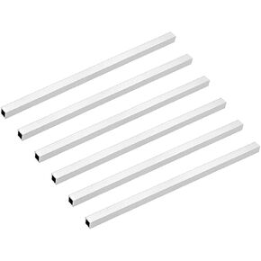 TOP-VIGOR 6Pcs 6063 Aluminum Square Tube, 6mmx6mmx1mm Wall Thickness 300mm Length Aluminum Tubing Seamless Straight Pipe for Machinery Frame Construction DIY Projects
