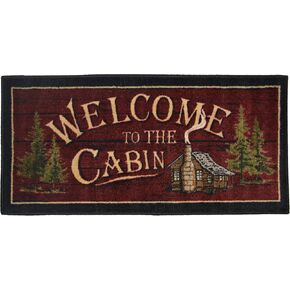 Cozy Cabin CC5268 Welcome to the Cabin Non Skid Rug 20"x44" Red