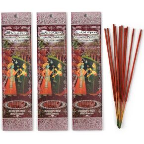 Prabhuji's Gifts Shringara Hand-Rolled Incense Stick - Spiritual Incense Aromatic Sticks - for Meditation, Yoga, Relaxation, & Aromatherapy - Citronella, Patchouli, and Geranium - 3 packs of 10 sticks