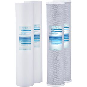 Geekpure Whole House PP Sediment and Carbon Block Replacement Filters -4.5 Inch x 20 Inch -5 Micron