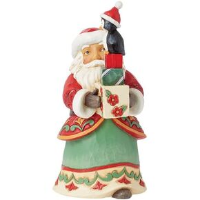 Enesco Jim Shore Heartwood Creek Santa with Presents and a Penguin Pint-Sized Figurine- Resin Hand Crafted Collectible Santa Mini Figurines Christmas Home Decor Holiday Shelf Statue, 6.06 Inch