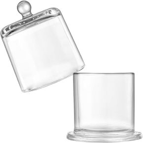 Glass Jar with Lid Glass Butter Dishes with Lids Mini Butter Keeper Containers Clear Small Butter Cloche Candle Cup for Jelly Jam Candy Butter Dish with Lid