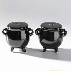 Summit Collection Witches Cauldron Black Magic Spell Potion Ceramic Salt and Pepper Shaker Set 2.4 inches Tall in Saudi Arabia