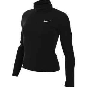 قميص الجري ذو الياقة المدورة للسيدات من Nike Therma-FIT Swift Element (الولايات المتحدة، ألفا، متوسط، عادي، عادي، أسود)