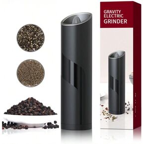 Electric Salt and Pepper Grinder Set - Gravity Activated, Blue LED Light, Adjustable Coarseness, Refillable, One-Handed Automatic Operation, Battery Powered Pepper Mill