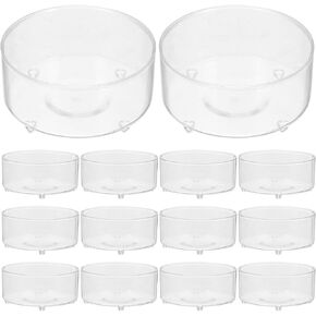 EXCEART 100pcs Plastic Clear Tea Light Candle Cup Holders - Plastic Votive Containers Candle Holder Clear Plastic Candlesticks Candle Cup Wax Melt Containers