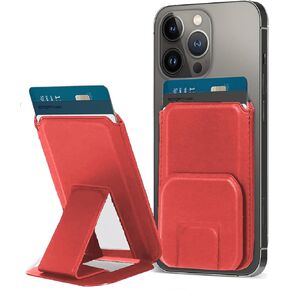 حامل محفظة مغناطيسي Mhvewi متوافق مع سلسلة iPhone 15/14/13/12 وحافظة Magsafe، تعديل الزاوية، تخزين 1-2 بطاقة، محفظة iPhone جلدية مغناطيسية، أسود in Kuwait