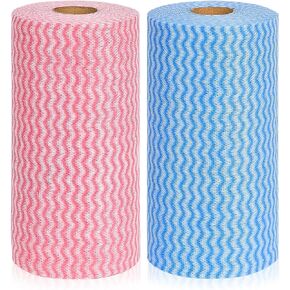 JEBBLAS Reusable Cleaning Wipe, Household &Kitchen Towels,Disposable Cleaning Cloth, Dish Cloth Dish Towels Dish Rags Reusable Kitchen Paper Towels, Wash Towels, 2 Rolls of 200 Sheets