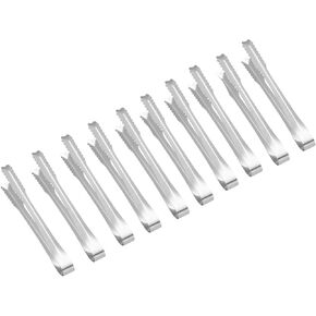 10 Pcs Ice Tongs, 5 Inch Silver Stainless Steel Sugar Cube Tongs for Bar, Desserts, Tea, Coffee Party and Appetizers (5 inch)