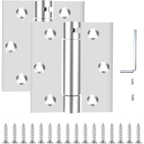 Self Closing Door Hinge, 3 inches,Auto Closing Spring Hinge with Adjustable Tension, Thickened 304 Stainless Steel Heavy Duty Door Hinges 3 inches,with Mounting Screwdriver Hardware,2 Pack