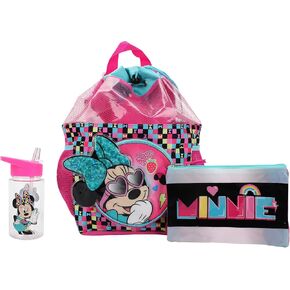 Bioworld - Disney Minnie Mouse Youth 3-Piece Kids Drawstring Backpack Set
