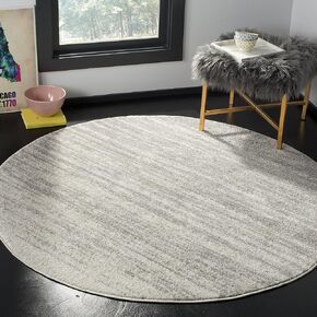 SAFAVIEH Adirondack Collection Area Rug - 6' Round, Light Grey & Grey, Modern Ombre Design, Non-Shedding & Easy Care, Ideal for High Traffic Areas in Living Room, Bedroom (ADR113C)