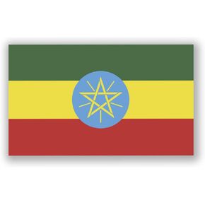 DHDM 2-Pack Ethiopia Flag Decal Sticker | 5-Inches By 3-Inches | Premium Quality Vinyl | PD428