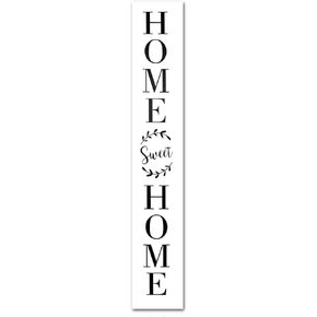 Farmhouse Home Sweet Home Sign, Wooden Rustic Decor, 8"x48" Front Door Porch Entryway Vertical Welcome Sign,Porch Home Sweet Home Sign Tall,Porch Sign,Outdoor Welcome Signs for Porch