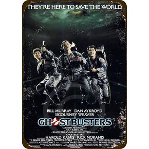 HomDeo Rusty Look 1984 Ghostbusters Movie Classic Decor Home Wall Poster Vintage Retro Metal Signs Vintage Ranch Wall Decor Art Retro Style Tin Sign 8 x 12