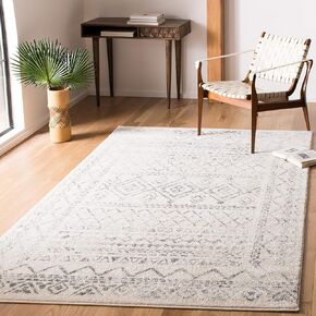 SAFAVIEH Tulum Collection Accent Rug - 3' x 5', Ivory & Grey, Moroccan Boho Distressed Design, Non-Shedding & Easy Care, Ideal for High Traffic Areas in Entryway, Living Room, Bedroom (TUL268A)