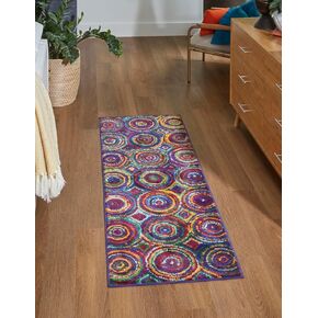 Unique Loom Calypso Collection Area Rug - Tobago (2' 7" x 12' 2" Runner, Multi/ Green)