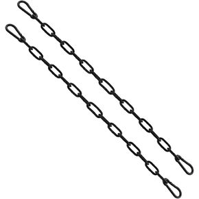 3/16" Industrial Black Light Fixture Chain, 39.4" Metal Pendant Chandelier Chain, 2 Pcs Suspended Safety Chains for DJ Stage Lights Plants Anti-Theft Pet Dogs Lighting Pendant Traction Links