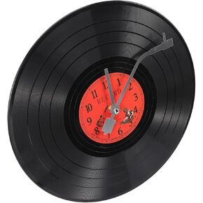 LIFKOME Vinyl Record Wall Clock Silent Wall Clock Kitchen Wall Clock Music Decor Bedroom Wall Clock Vinyl Records Decor Cafe Wall Clock Retro Decor Office Supplies 3D Plastic Rock and Roll