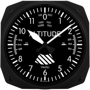 Trintec 3060-10-C 10" Altimeter Aviation Classic Instrument Style Wall Clock