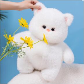 SecretCastle Kitten Plush Toy, White Cat Stuffed Animal, Premium Cat Pillow Soft Bear Plush Toys,13.7''