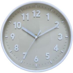 3D Number Wall Clock, 8 Inch Battery Operated Silent Clocks, Wall Mounted Non-Ticking Round Clocks, Colorful Cute Wall Clock for Children, Home Office Decoration(Gray)