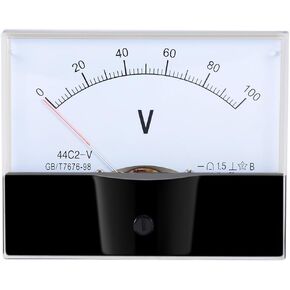 uxcell DC 0-100V Analog Panel Voltage Gauge Volt Meter 44C2 1.5% Error Margin