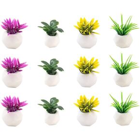 ABOOFAN 12pcs Home Decor Flower Pots Office Desk Decor Artificial Plants Indoor Plant Pots Indoor Faux Plants Indoor Tiny Things Centerpieces for Tables Resin Succulents Dining Table