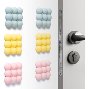 Door Stoppers Wall Protector, 6 Pcs Strongest Wall Door Handle Stopper, Self Adhesive, Cute Wall Shield Cushion, Door Bumper (Square 1.8inch)