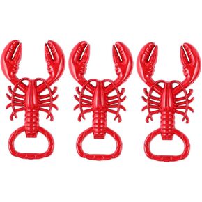 3pcs Crawfish Bottle Opener Beer Cap Remover Beer Opener Key Chain Anchor Bottle Opener Magnet Key Chain Bottle Cap Catcher Lobster Nautical Decor Zinc Alloy Modeling Antique