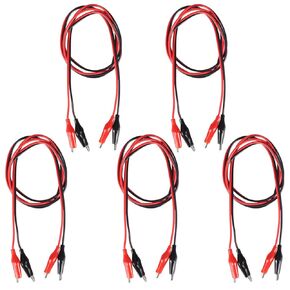 5 Groups 1M Test Leads Set with Alligator Clips,Red and Black Alligator Clips, Clips Electrical, Double-Ended Jumper Wires