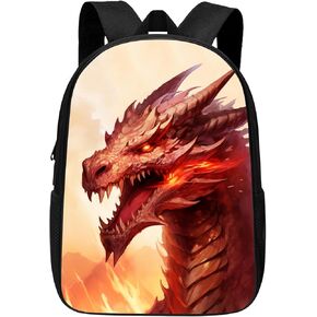 Kids Backpack Cool Fire Dragon Backpack for Boys Girls Kids Teens, Large 17 Inch Firece Monster Animal Book Bags, Water Resistant Elementary Middle High College School Bag