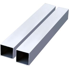 Aluminum Square Tube, Size 25mm x 25mm x 1mm, Length 500mm/19.69", White Aluminum Tubing for DIY Project, Home Furnishing and Construction Decoration 2 Pcs
