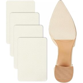 4 Pcs Non Slip Shoe Pads for Bottom of Shoes, Shoe Sole Protectors, Silicone Anti Slip Shoe Grips, Self Adhesive Sole Protector for High Heels, Shoe Gummies for Women (Clear)